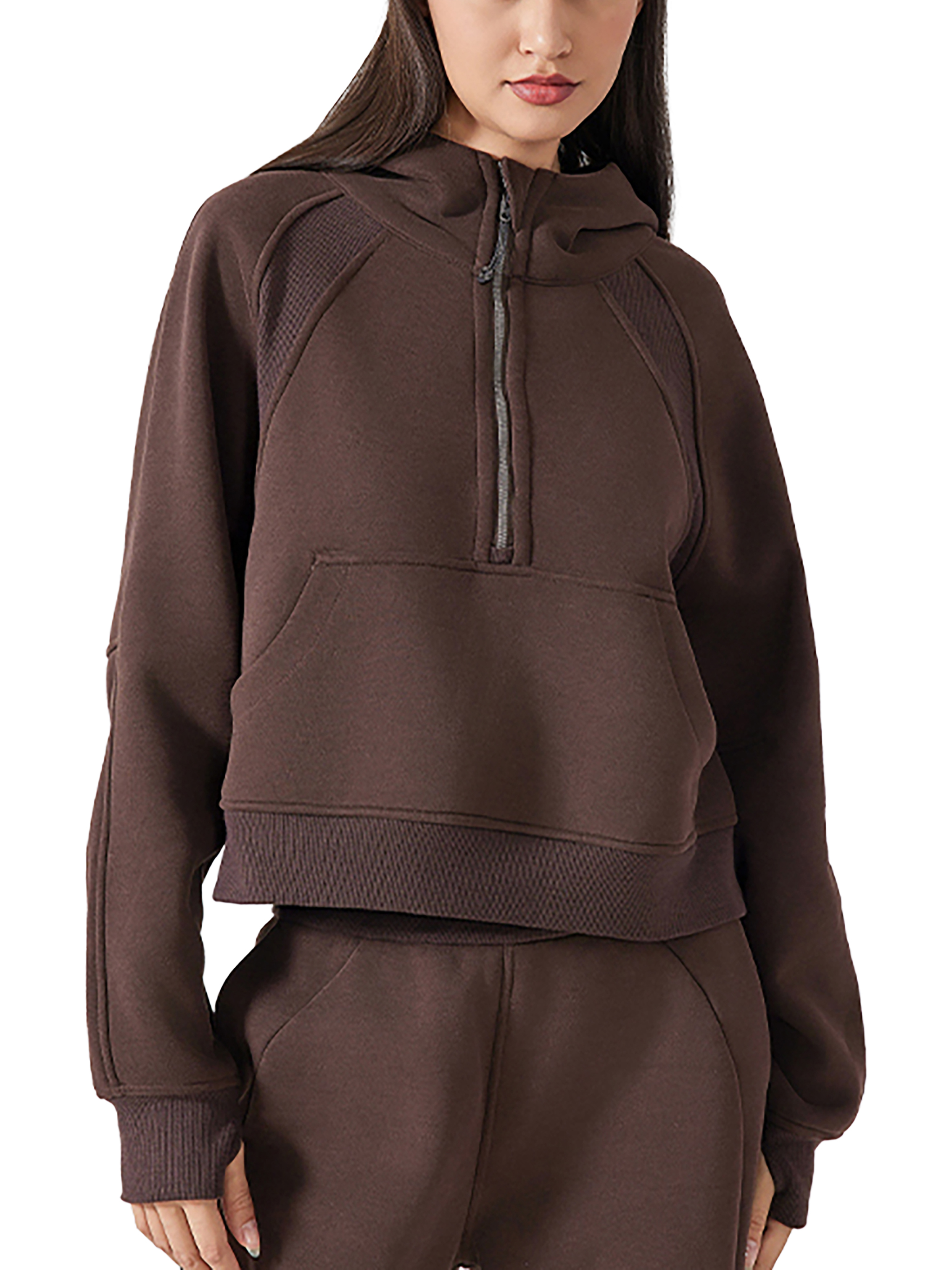 Cropped Half-Zip Hoodie #RP0006